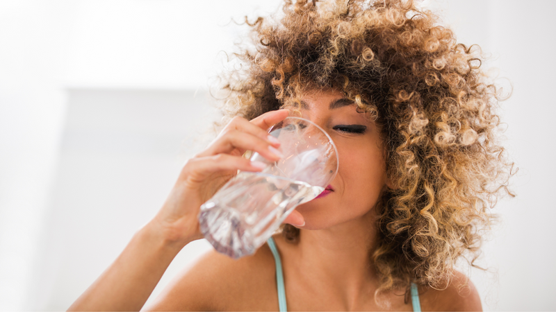 woman drinking water