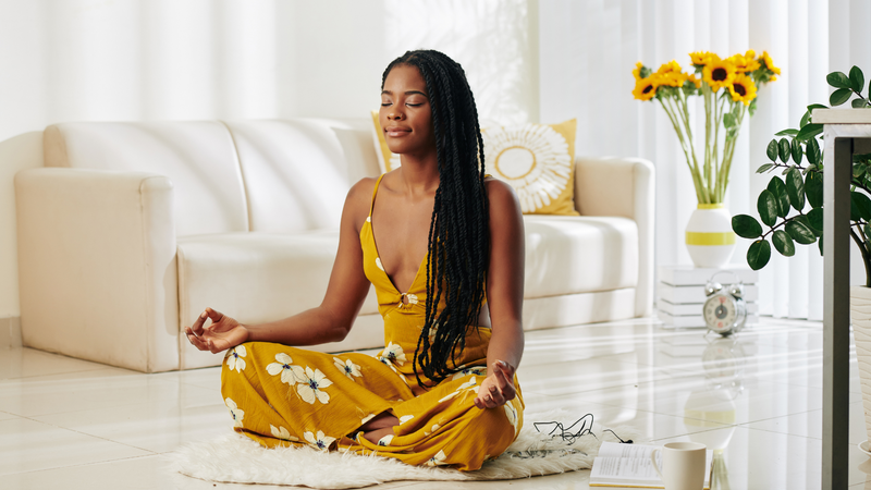 woman meditating