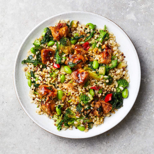 Teriyaki Salmon + Whole Grain Rice (Mediterranean)